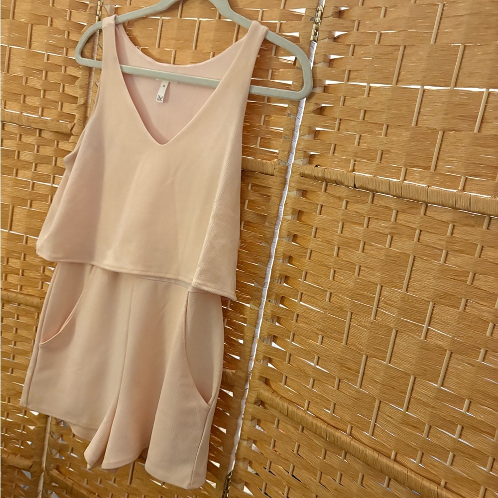 Leith Blush Sleeveless Layered Romper